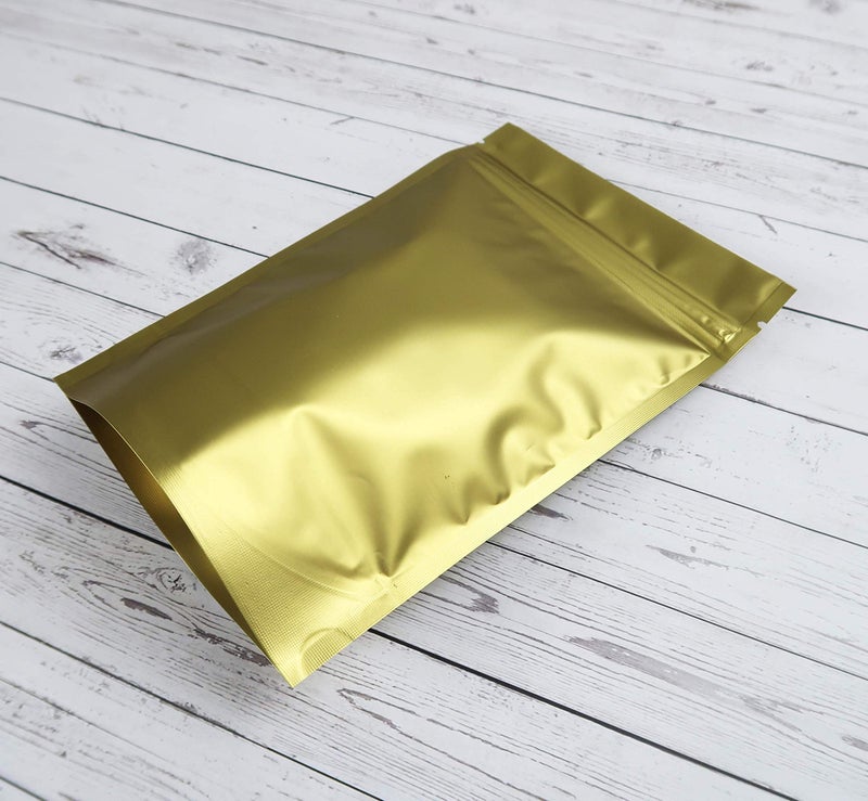 QQ Studio 100PCS Matte Double-Sided Colored Stand-Up Resealable QuickQlickâ„¢ Bags (10x15cm (4x6"), Gold) - Image 5